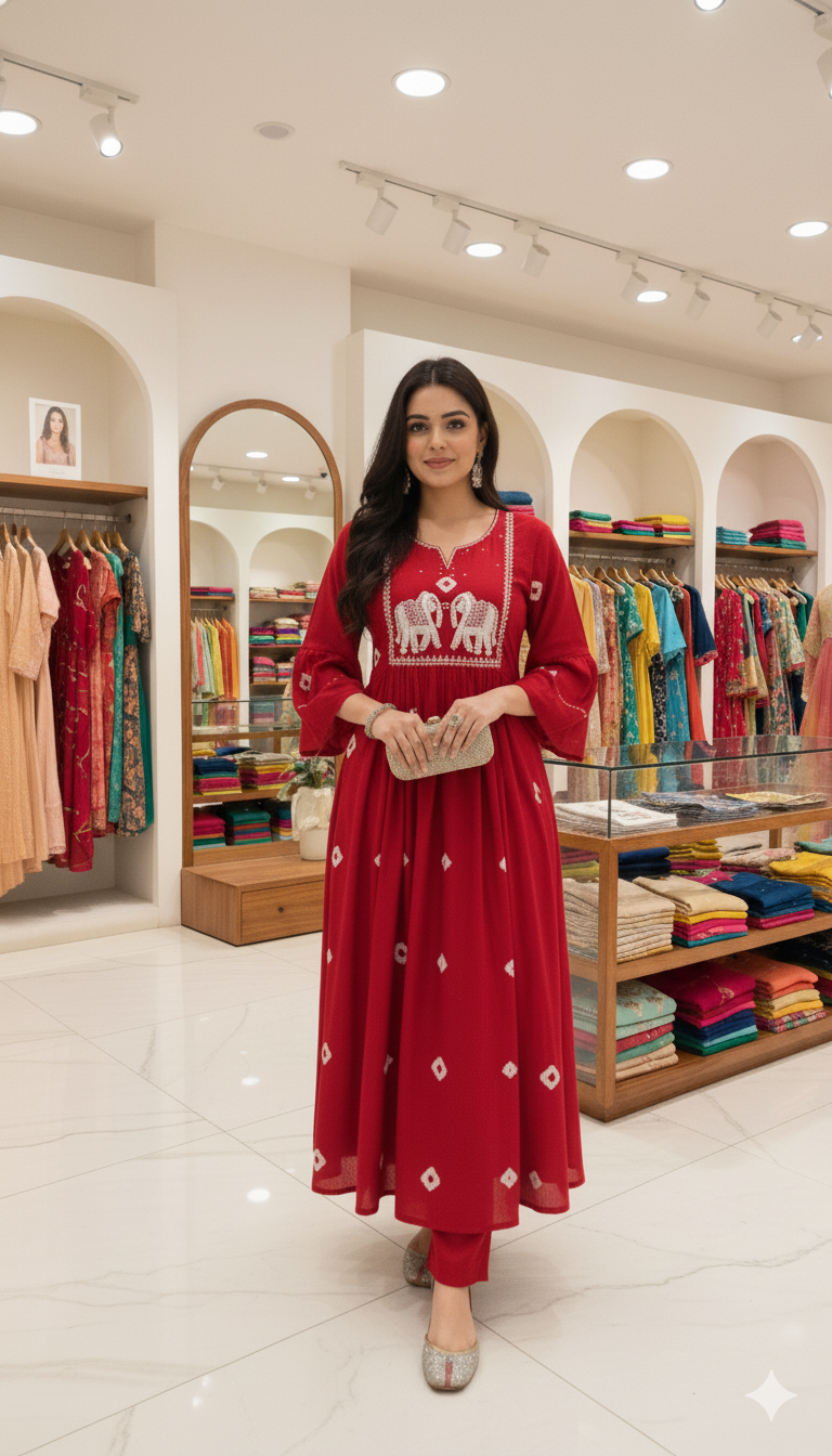 Elephant Printed kurti Set