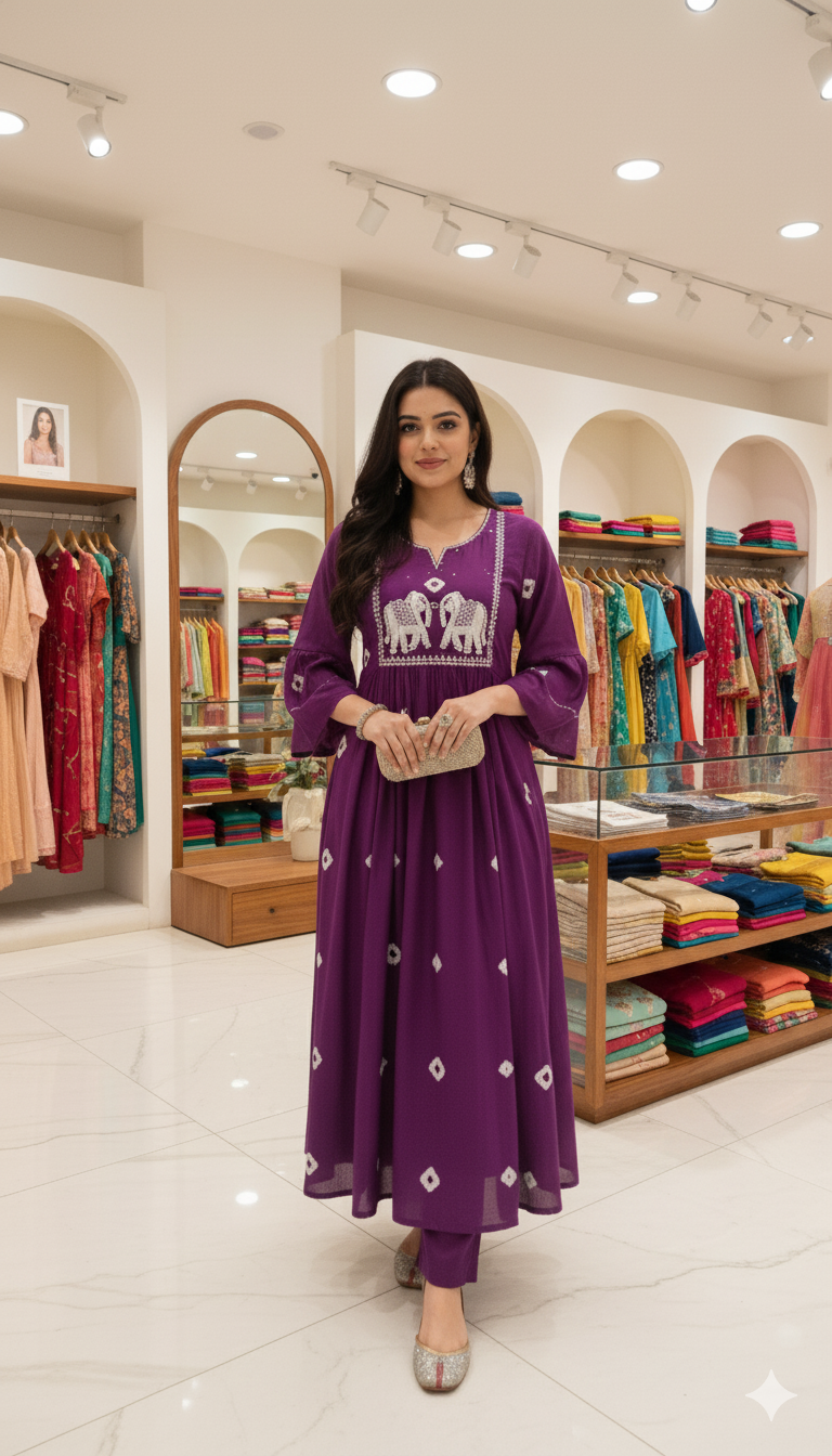 Elephant Printed kurti Set