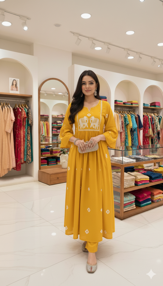 Elephant Printed kurti Set