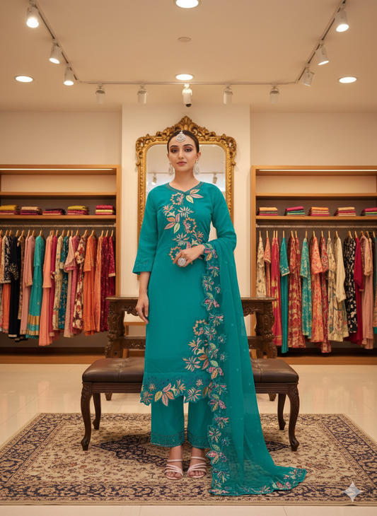 Women Kurti Pant Duppata Set