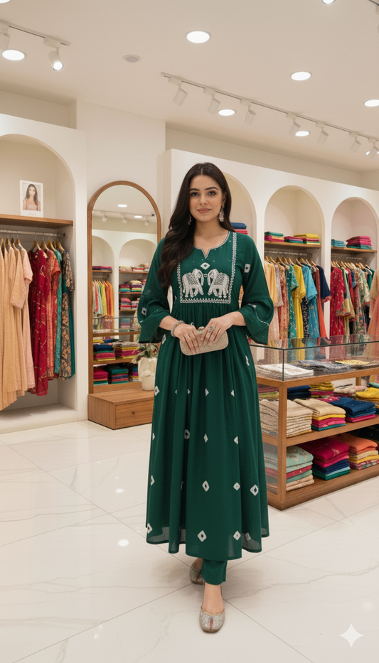 Elephant Printed kurti Set